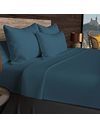 Soleil docre, Plain Cotton Fitted Sheet, 57 Thread Count, 200 x 200 cm, Duck Egg Blue