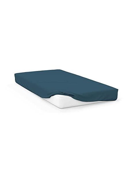 Soleil docre, Plain Cotton Fitted Sheet, 57 Thread Count, 180 x 200 cm, Duck Egg Blue