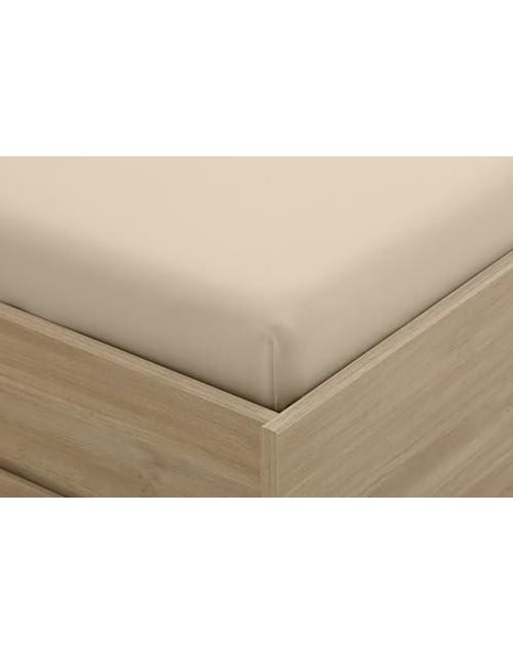 Degrees home Fitted Sheet 90 x 190 cm Adjustable – Brushed Microfibre – Beige