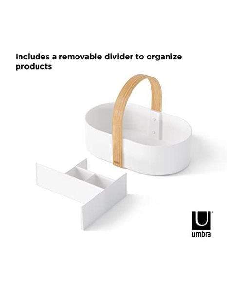Umbra Bellwood Caddy, Organiser for Kitchen, Bathroom and Office, White/Natural