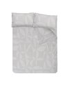 Sleepdown Cutout Textured Geo Reversible Duvet Cover Quilt Bedding Set with Pillowcases Soft Easy Care Bed Linen - Natural - King (230cm x 220cm)