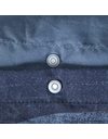 Sleepdown Cutout Textured Geo Reversible Duvet Cover Quilt Bedding Set with Pillowcases Soft Easy Care Bed Linen - Blue - Double (200cm x 200cm)