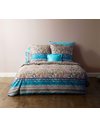 Bassetti NOTO 9321845 Bed Linen + 1 Pillowcase 100% Cotton Sateen in Turquoise T1 Dimensions: 135 x 200 cm + 1 Carat 80 x 80 cm