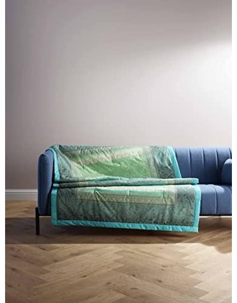 Bassetti Granfoulard Sofa Cover - Gran Scarf for Cotton Sofa - Various Uses (Bedspread, Picnic, Curtain, Table Cover) - Size 270x270cm Monreale V1