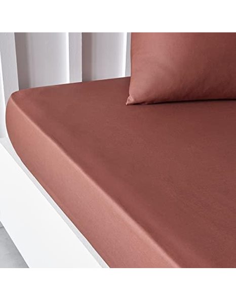 TODAY Essential Fitted Sheet 160 x 200 cm Double 100% Cotton Plain
