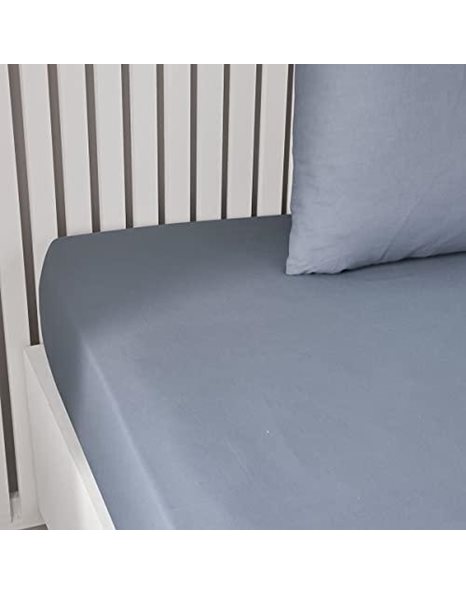 TODAY Essential Fitted Sheet, 160 x 200 cm, Double, 100% Cotton, Plain