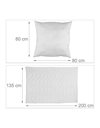 Relaxdays Duvet Set with Pillow, 135x200 & 80x80 cm, Oeko-Tex Standard 100, Polyester, All-Season Quilt, Washable, White, 135 x 200 cm