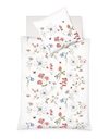 fleuresse 113825 Summer Maco Satin Bed Linen Summer Flowers with Bees Oeko-Tex® Standard 100 Certified 155 x 220 cm Red