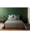 Bassetti Mira 9325980 Bed Linen + 2 Pillowcases Made from 100% Cotton Satin in Green V1, Dimensions: 240 x 220 cm + 2 K 80 x 80 cm