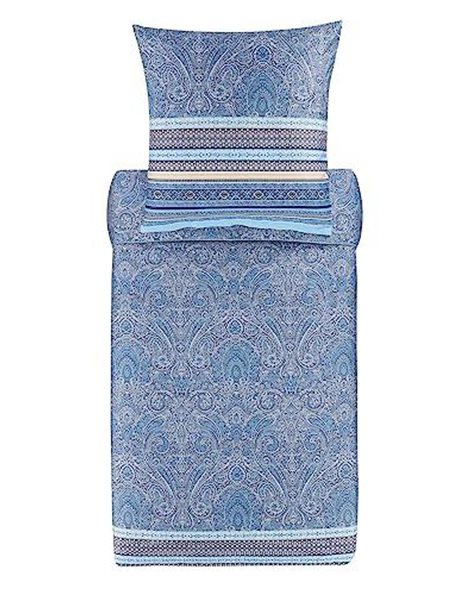 Bassetti Maser 9325983 Bed Linen + 2 Pillowcases 100% Cotton Satin in Azure Blue B1, Dimensions: 240 x 220 cm + 2 K 80 x 80 cm