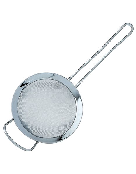 Grunwerg ST-3004 Fine Mesh Strainer with Polished Rim And Handle, Silver, 4-Inch, 10cm Diameter