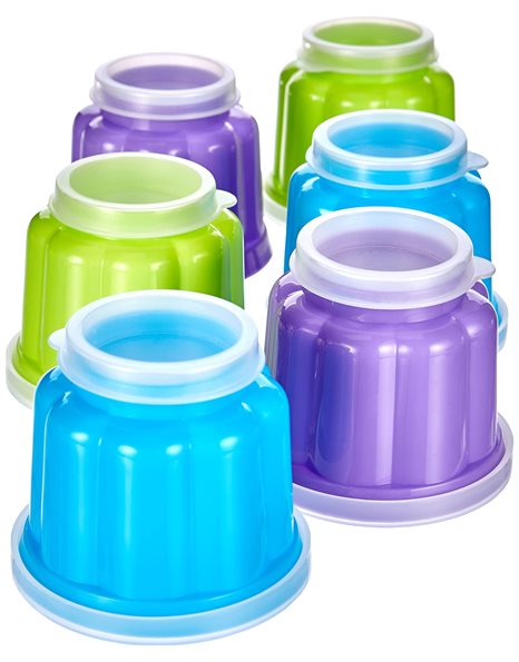 Ibili 756500 Set of 6 Jelly Molds (Blister), Plastic, Multicoloured, 7.5 x 7.5 x 6.1 centimeters