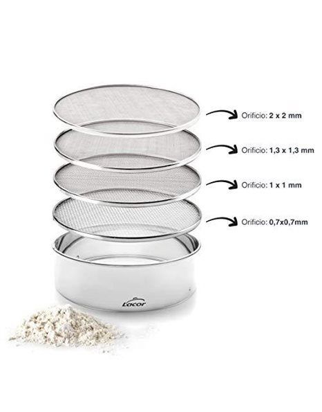 Lacor 4 Mesh Sieve Interchangeable 20 Cm, Stainless Steel, Silver