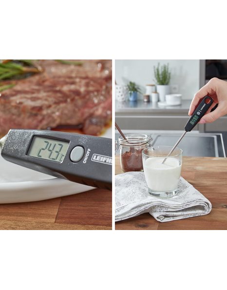 Leifheit digital kitchen thermometer, from -50°C to +200°C, grill thermometer, temperature measuring device for meat, liquids or baby food, roasting thermometer for the ideal core temperature