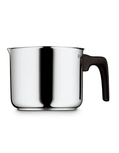 WMF 797819041 milk pot O 14 cm approx. l pouring rim Cromargan stainless steel brushed suitable for all stove tops including induction dishwasher-safe , Silver