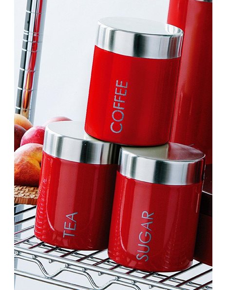 Premier Housewares Coffee Canister - Red, H13 x W10 x D10cm