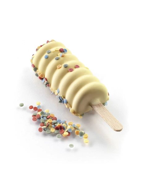 Silikomart Mini Ice-Cream Silicone Bar Mould Set, Tango, White
