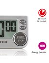 Salter 397 SVXR Electric Kitchen Timer - Digital Stopwatch, Memory Function, Magnetic/Self Standing, Stick on Fridge, Count Up/Down, 99 Min 59 Sec, Beeper Sound, Start/Stop Button, Grey, 5.2 x 7.6cm