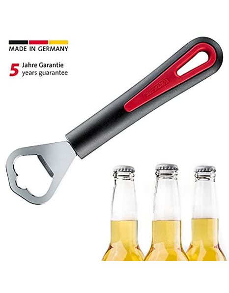 Westmark Bottle Opener, Chrome-plated, Length: 17 cm, Steel/plastic, Gallant, Black/Red, 29082270