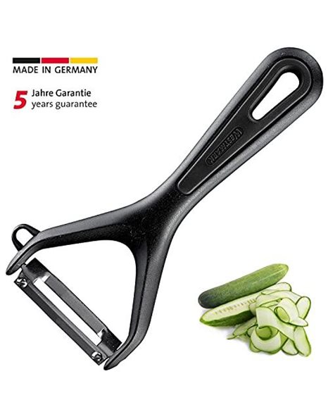 Westmark Vegetable/Asparagus Peeler With Cutter, Gentle, Stainless Steel Blade, With Blade Protector, Colour: Black, 28022270