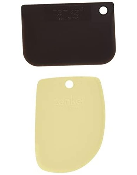 Zenker 15314 Set of 2 Pastry Horns Pastry Scraper, Plastic, Brown, Beige, 12 x 8 cm