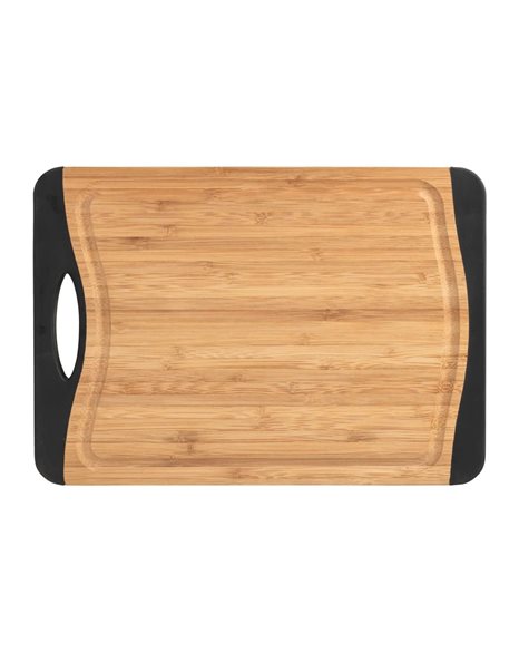 WENKO Bamboo Chopping Board Non-Slip M - Kitchen Board, Chopping Board with Juice Groove and Handle, Blade Cleaning, Bamboo, 28.5 x 1.5 x 20 cm, Brown