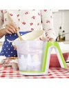 Relaxdays measuring cup with scales, removable measuring cup, weigh, measure, various units of measurement, tare, b, 1.2l, Green/White