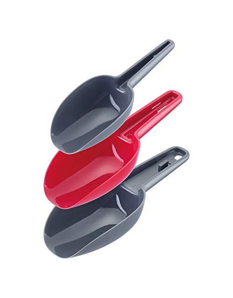 Westmark baking/weighing/filling scoop set, 3-piece, Volume: 50/100/150 ml, Nestable, Plastic, BPA-free, Trionale, Anthracite/Red, 90902270