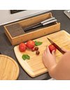 Relaxdays Bamboo Knife Block, In-Drawer Knife Organizer, Cutlery Storage, HWD 6.5x38x15.5cm, Natural