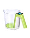 Relaxdays measuring cup with scales, removable measuring cup, weigh, measure, various units of measurement, tare, b, 1.2l, Green/White