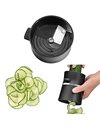 WMF Gourmet Spiral Cutter with Strainer Holder 14 cm Manual Vegetable Noodles Zoodle Maker Strips and Spirals Black