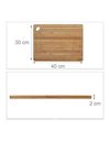 Relaxdays Bamboo Chopping Board, Carving Board, Juice Groove, Handle Cut-Out, Massive, HxWxD: 2 x 40 x 30 cm, Wood, Natural Brown