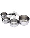 KitchenCraft Measuring Cup Set, Stainless Steel Measure Spoon Cups for Baking Cooking, Set of 4, Silver
