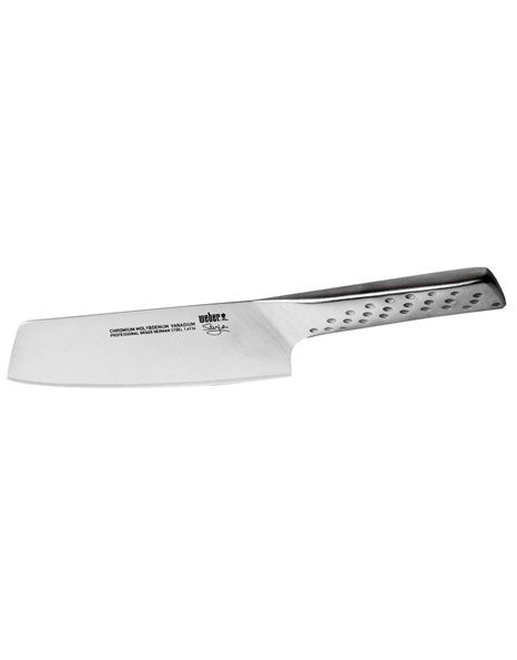 Weber Deluxe Vegetable Knife | Stainless Steel Professional Knife | Weber Barbecue Accessories | Suitable for Vegetables, Salad, Herbs and Nuts | Small - Black (17073)