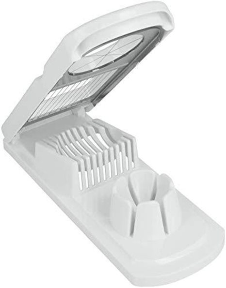 Metaltex 2-Way Egg Slicer, White Plastic