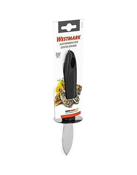 Westmark Oyster Opening, Double-sided sharpened and forged blade, Length: 19.7 cm, Stainless steel/plastic, Silver/Black, 66152270