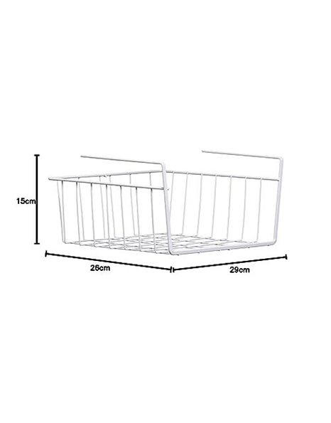 Premier Housewares Under Shelf Storage Basket for Cupboard Shelf Organiser Pantry Storage Baskets,White,.29 cm