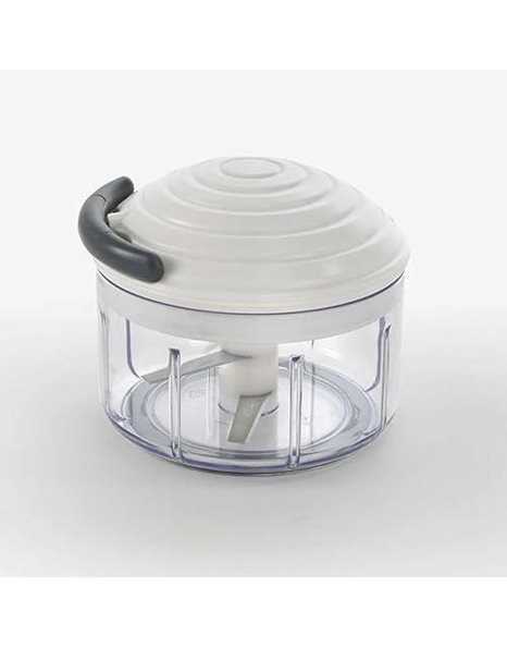 Metaltex Rotomac Herb and Vegetable Manual Chopper with Moveable Blades, Metal, White, 5.51 x 5.51 x 4.72 cm
