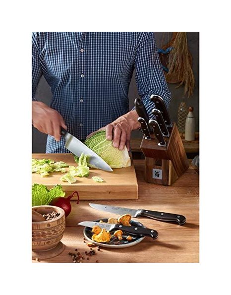 WMF Chinese Chopping Knife Spitzenklasse Plus Length 30 cm Blade Length 17 cm Performance Cut Made in Germany Forged Special Blade Steel Seamlessly Riveted Plastic Handle