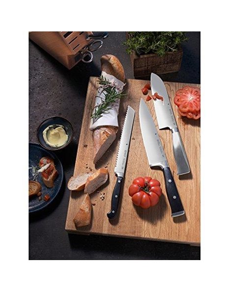 WMF Chinese Chopping Knife Spitzenklasse Plus Length 27.5 cm Blade Length 15 cm Performance Cut Made in Germany Forged Special Blade Steel Seamlessly Riveted Plastic Handle