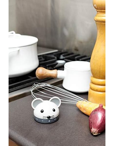 Kikkerland Kitchen Timer Mouse, Steel, Multi-Colour, 6.1 x 5.1 x 5.1 cm