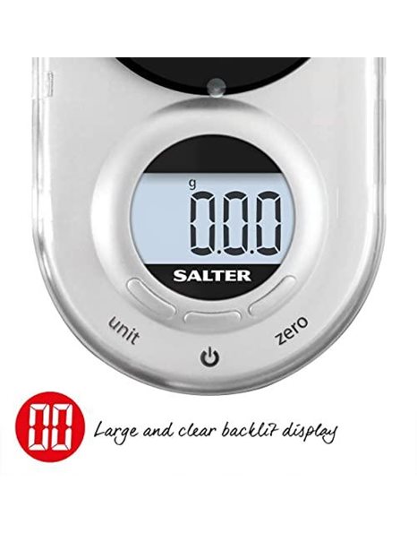 Salter 1260 SVDRA Precision Electronic Scale – Micro Pocket Digital Scales, 500g Capacity, In 0.05g Increments, Neat Storage, Large LCD Display, Compact, Discreet Design, For Jewellery, Spices, Coins