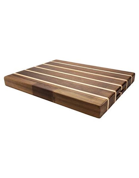 Rockingham Forest WB-54535CR Extra Thick Multi-Wood Rectangular Chopping Board, Carbonized Acacia & Rubber