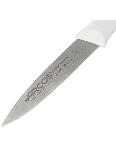 Arcos Series Nova - Peeling Knife - Blade Nitrum Stainless Steel 3" - Handle Polypropylene White Color