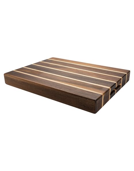 Rockingham Forest WB-54030CR Extra Thick Multi-Wood Rectangular Chopping Board, Carbonized Acacia & Rubber