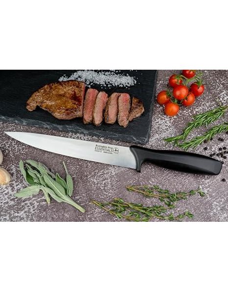 Rockingham Forge Essentials 8007 Range Lightweight Stainless Steel 8” Carving Knife with Black Handle, Individually Carded