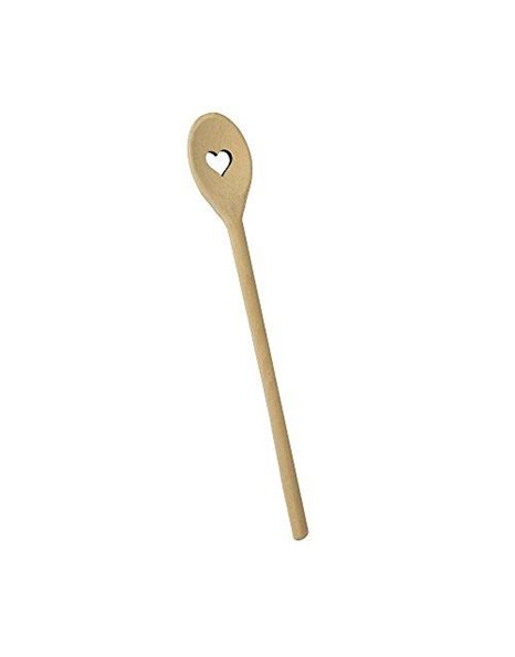 Metaltex Heart Oval Cooking Spoon, Wood, Brown, 28 x 1 x 1 cm