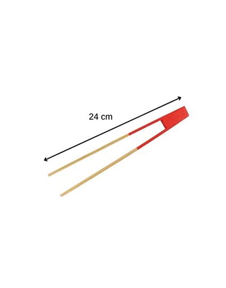 Fackelmann 688917 Toast Tongs Magnetic Bamboo, Red, 27.5 cm