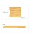 Relaxdays 10022771 Bamboo Board, Pull-Out Tray for Cuttings, Food-Safe, HWD: 3x30x25 cm, Natural/White