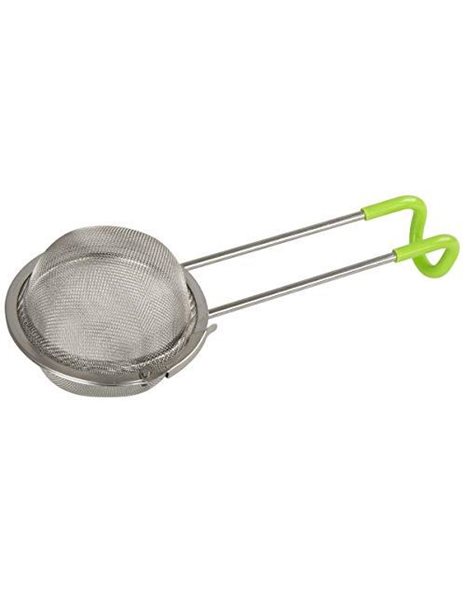 Fackelmann Stainless Steel Tea Strainer with Handle Stainless Steel Silver/Green Approx. 15.5 cm